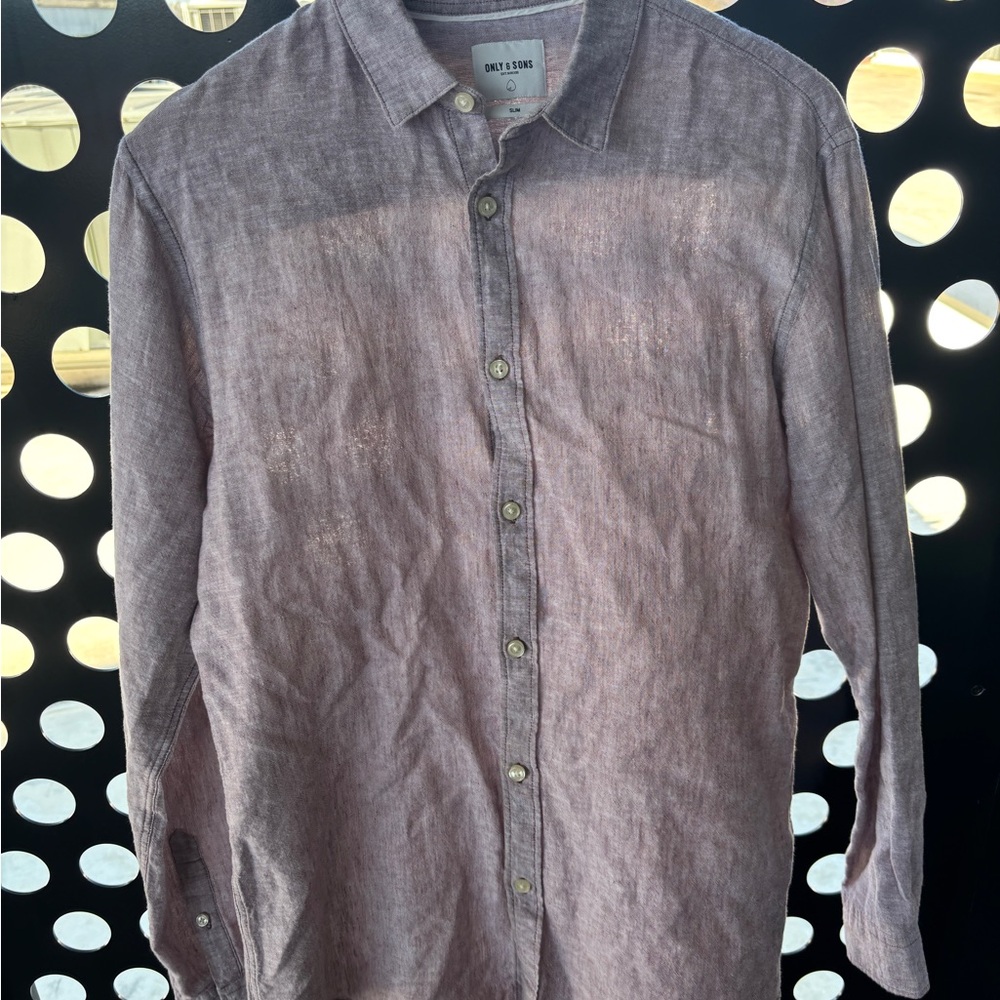 ONLY & SONS Button-Up Shirt Red • Medium
